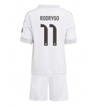 Real Madrid Rodrygo Goes #11 Hjemmedraktsett Barn 2025-26 Kortermet (+ Korte bukser)