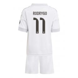 Real Madrid Rodrygo Goes #11 Hjemmedraktsett Barn 2025-26 Kortermet (+ Korte bukser)