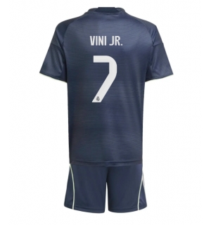 Real Madrid Vinicius Junior #7 Bortedraktsett Barn 2025-26 Kortermet (+ Korte bukser)
