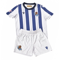Real Sociedad Hjemmedraktsett Barn 2025-26 Kortermet (+ Korte bukser)
