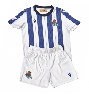 Real Sociedad Hjemmedraktsett Barn 2025-26 Kortermet (+ Korte bukser)