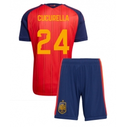 Spania Marc Cucurella #24 Hjemmedraktsett Barn VM 2026 Kortermet (+ Korte bukser)