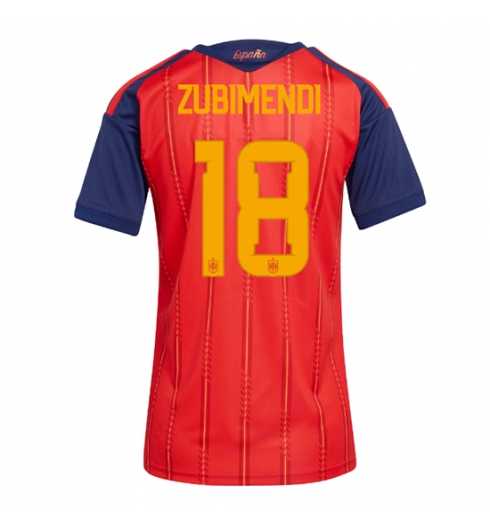 Spania Martin Zubimendi #18 Hjemmedrakt Dame VM 2026 Kortermet Spania Martin Zubimendi #18 Hjemmedrakt Dame VM 2026 Kortermet