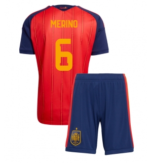 Spania Mikel Merino #6 Hjemmedraktsett Barn VM 2026 Kortermet (+ Korte bukser)