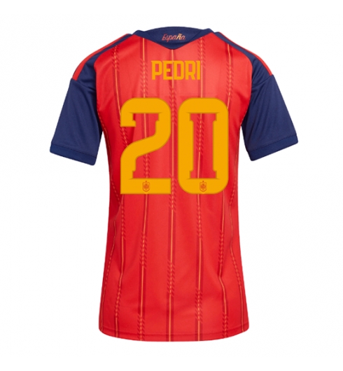 Spania Pedri Gonzalez #20 Hjemmedrakt Dame VM 2026 Kortermet Spania Pedri Gonzalez #20 Hjemmedrakt Dame VM 2026 Kortermet