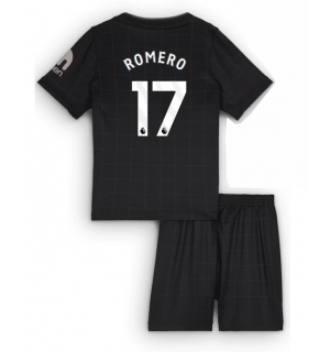 Tottenham Hotspur Cristian Romero #17 Bortedraktsett Barn 2025-26 Kortermet (+ Korte bukser)