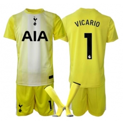 Tottenham Hotspur Guglielmo Vicario #1 Keeper Tredjedraktsett Barn 2025-26 Kortermet (+ Korte bukser)