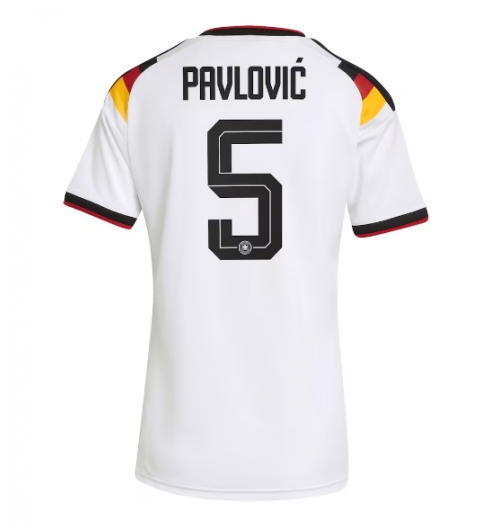 Tyskland Aleksandar Pavlovic #5 Hjemmedrakt Dame VM 2026 Kortermet Tyskland Aleksandar Pavlovic #5 Hjemmedrakt Dame VM 2026 Kortermet