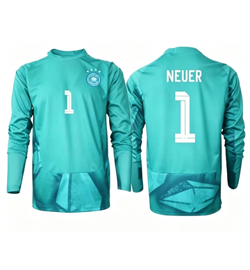 Tyskland Manuel Neuer #1 Keeper Hjemmedrakt VM 2026 Langermet Tyskland Manuel Neuer #1 Keeper Hjemmedrakt VM 2026 Langermet