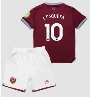 West Ham United Lucas Paqueta #10 Hjemmedraktsett Barn 2025-26 Kortermet (+ Korte bukser)